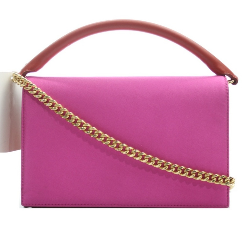 DIANE VON FURSTENBERG SILK & LEATHER BAG NWT - Picture 2 of 9